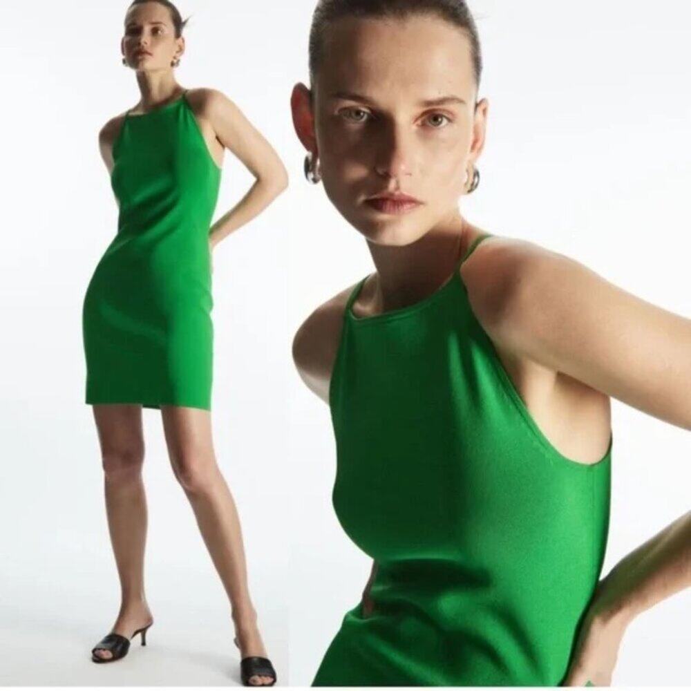 COS Green Knitted Bodycon Mini Dress